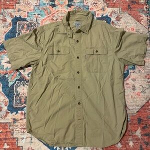 CARHARTT Khaki Short Sleeve Button Down Sz L